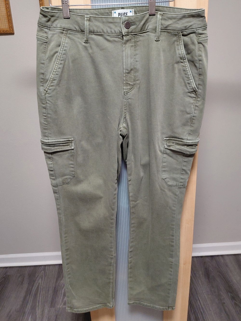Women's Paige Green Cargo Utilty Pants Cotton Comfy
